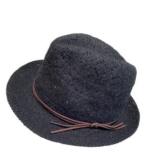 Collection 18 black angora wool blend packable hat